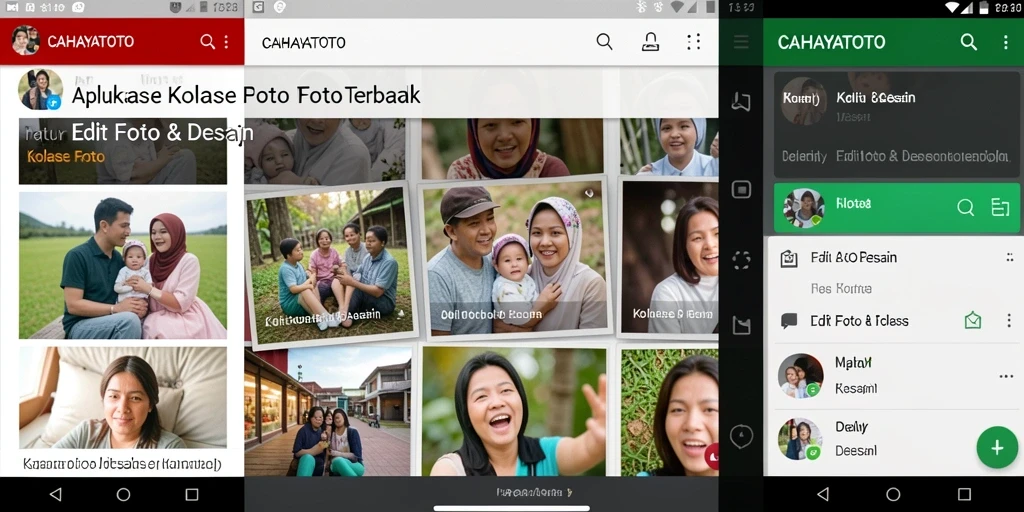 Tampilan antarmuka CAHAYATOTO yang menarik untuk kolase foto.