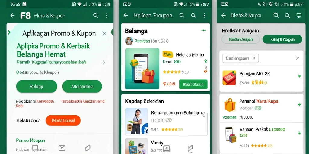 Antarmuka aplikasi FO8 yang menampilkan berbagai promo menarik.