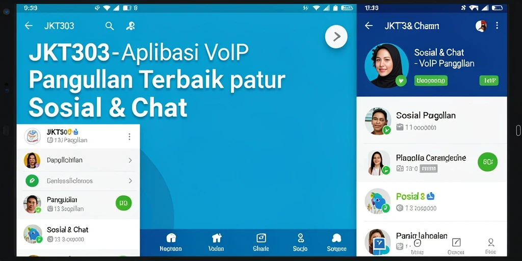 Tampilan antarmuka JKT303 saat melakukan panggilan VoIP.