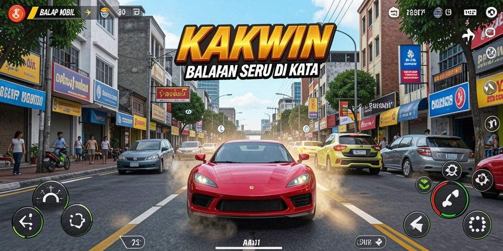 Screenshot KAKWIN menunjukkan mobil balap yang siap melaju di lintasan.