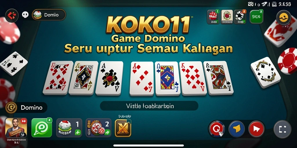 Antarmuka KOKO11 menampilkan grafis domino yang menarik dan mudah dipahami.