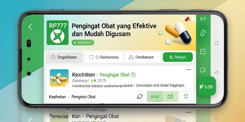 Antarmuka RP777 yang sederhana dan intuitif untuk pengingat obat.