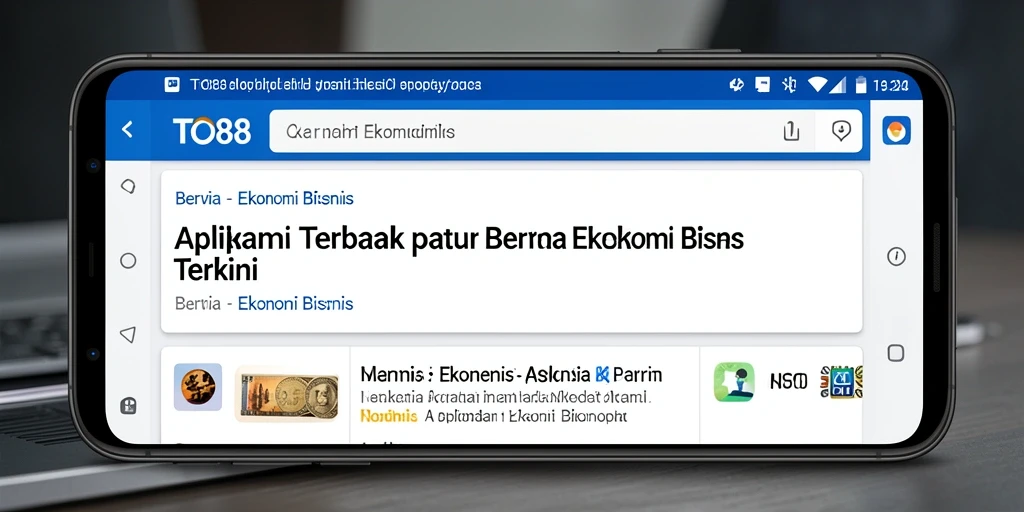 Tampilan antarmuka modern dari aplikasi TO88 untuk berita Ekonomi Bisnis.
