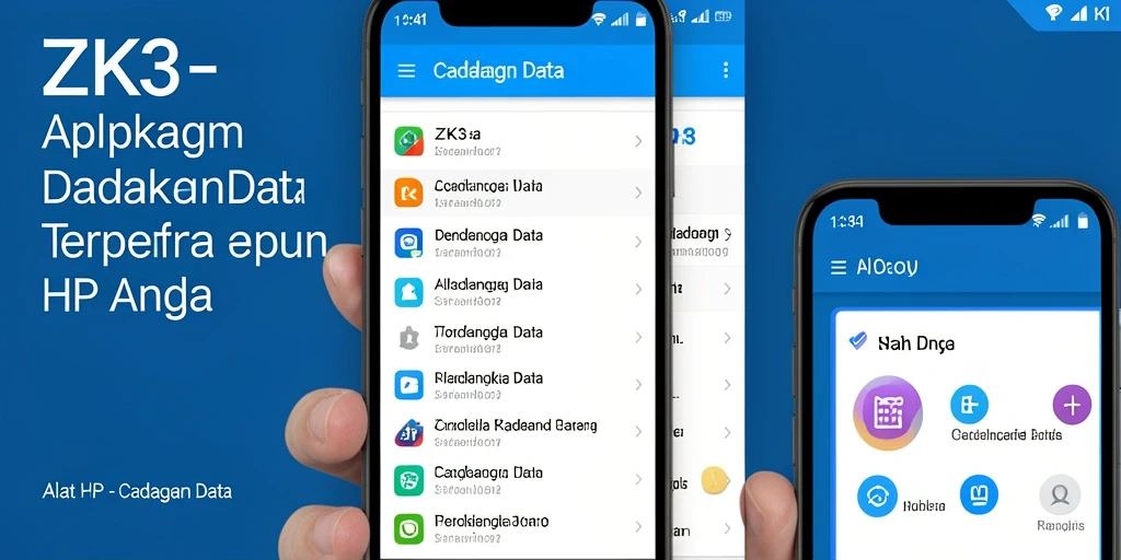 Tampilan antarmuka ZK3 yang sederhana dan fungsional untuk Cadangan Data.
